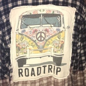 Boho Jane Ombré Plaid Button Down Shirt